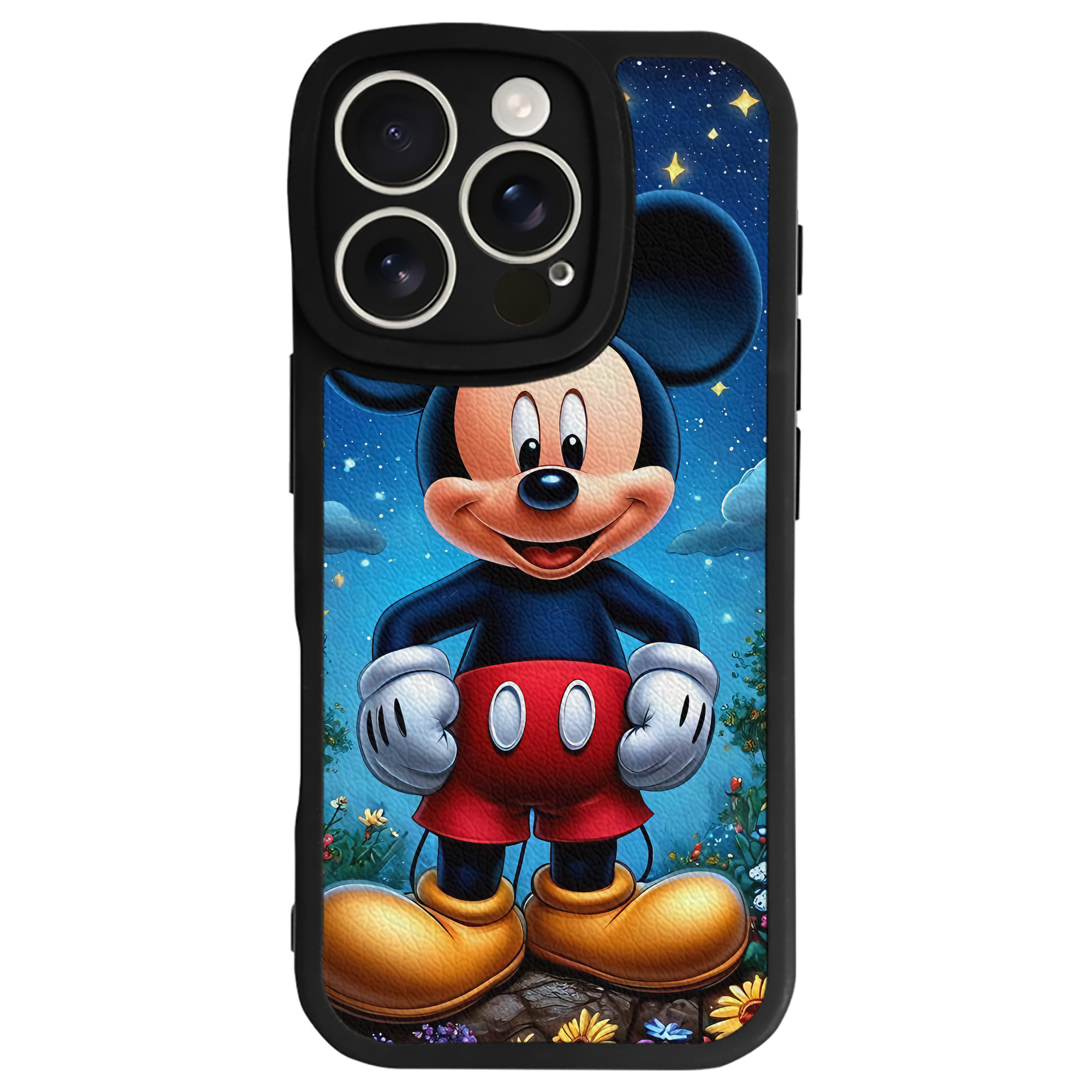 （画像用） ミッキーマウス Mickey Mouse 【iPhone 16シリーズ対応】シリコンスマホケース（レザー調） 材質：シリコン